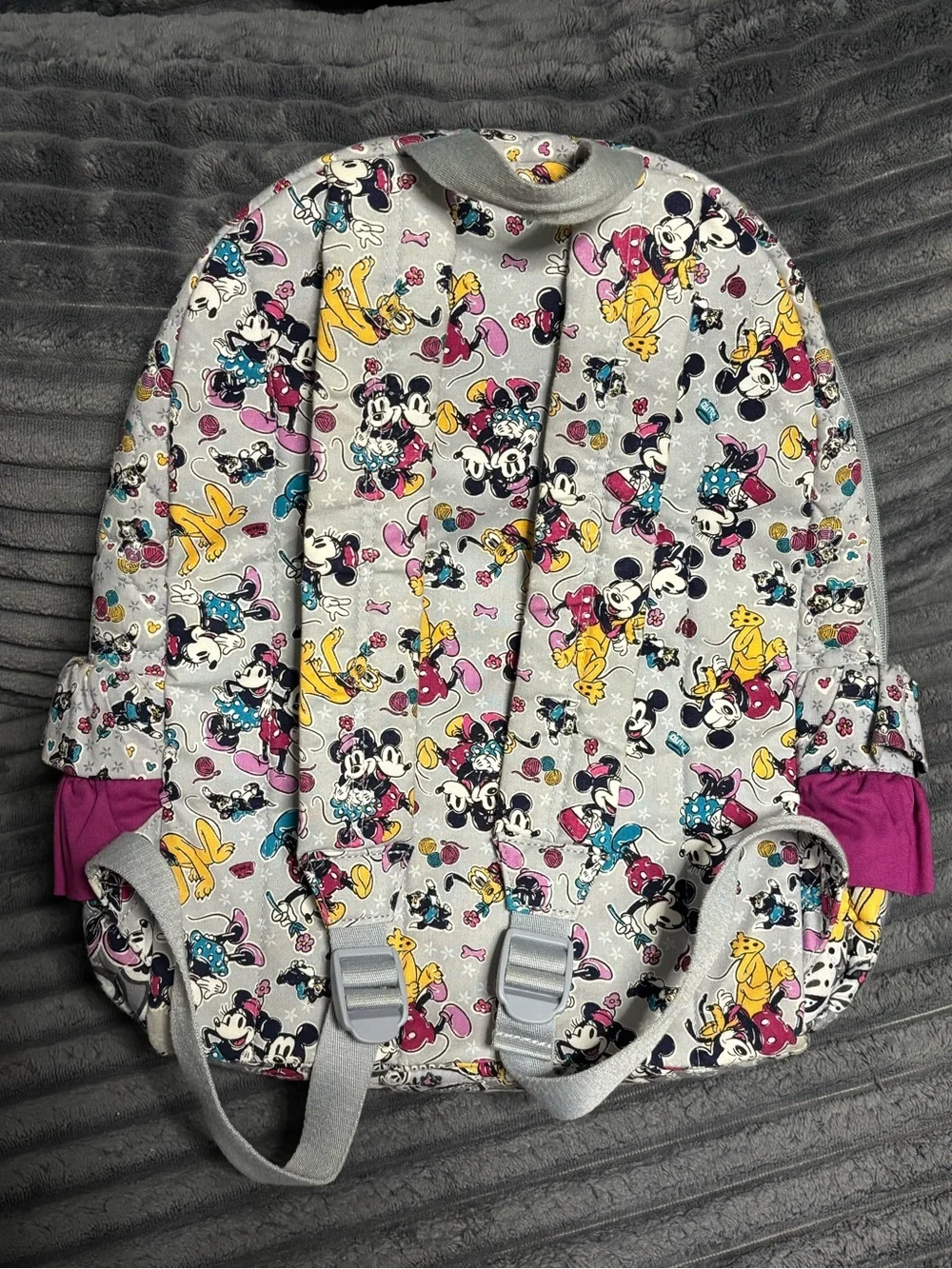 Vera Bradley Kids Backpack Disney Minnie Mouse Gray Pink Yellow